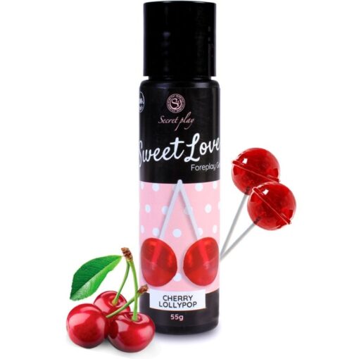 SECRETPLAY – CEREZA LOLLIPOP GEL SWEET LOVE 60 ML - intimamenities.com