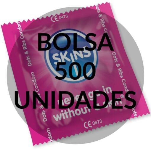 SKINS – PRESERVATIVOS PUNTOS & ESTRÍAS BOLSA 500 UDS - intimamenities.com