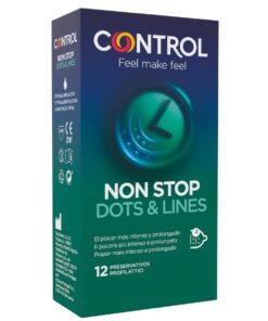 CONTROL – NONSTOP PUNTOS Y ESTRIAS PRESERVATIVOS 12 UNIDADES - intimamenities.com
