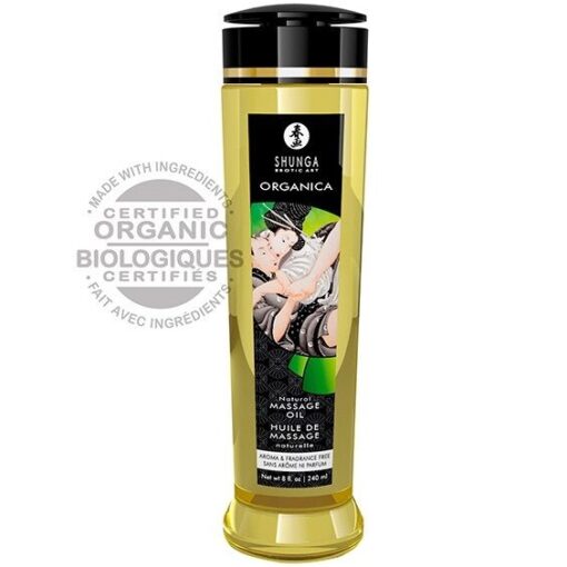 SHUNGA – ACEITE DE MASAJE ORGÁNICO NATURAL 240 ML - intimamenities.com