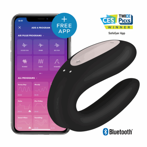 SATISFYER – DOUBLE JOY CON APP ORO NEGRO - intimamenities.com