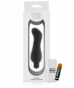 DOLCE VITA – G-SPOT VIBRADOR SILICONA NEGRO - intimamenities.com
