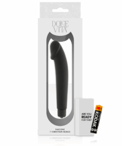 DOLCE VITA – REALISTIC VIBRADOR SILICONA NEGRO - intimamenities.com