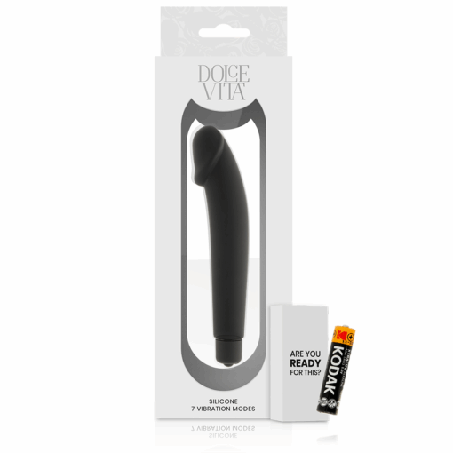 DOLCE VITA – REALISTIC VIBRADOR SILICONA NEGRO - intimamenities.com