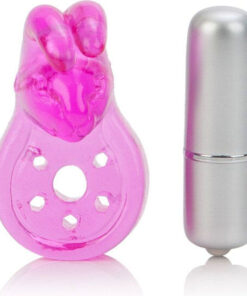 CALEXOTICS – MICRO VIBE AROUSER BUNNY ANILLO VIBRADOR ROSA - intimamenities.com