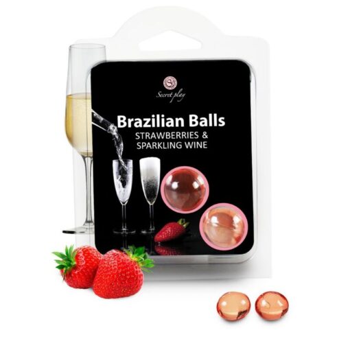 SECRETPLAY – SET 2 BRAZILIAN BALLS FRESAS CON CAVA - intimamenities.com