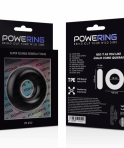 POWERING – SUPER FLEXIBLE Y RESISTENTE ANILLO PENE  4.5CM NEGRO - intimamenities.com
