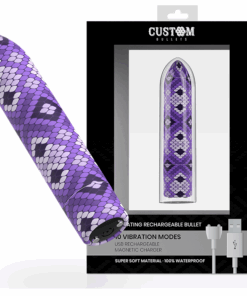CUSTOM BULLETS – BALA RECARGABLE SNAKE LILA 10 INTENSIDADES - intimamenities.com