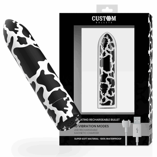 CUSTOM BULLETS – BALA RECARGABLE COW 10 INTENSIDADES - intimamenities.com