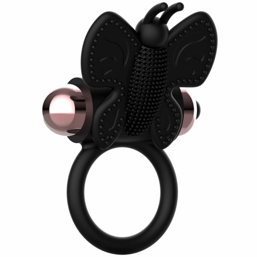 COQUETTE CHIC DESIRE – COCK RING BUTTERFLY ANILLO VIBRADOR NEGRO / GOLD - intimamenities.com