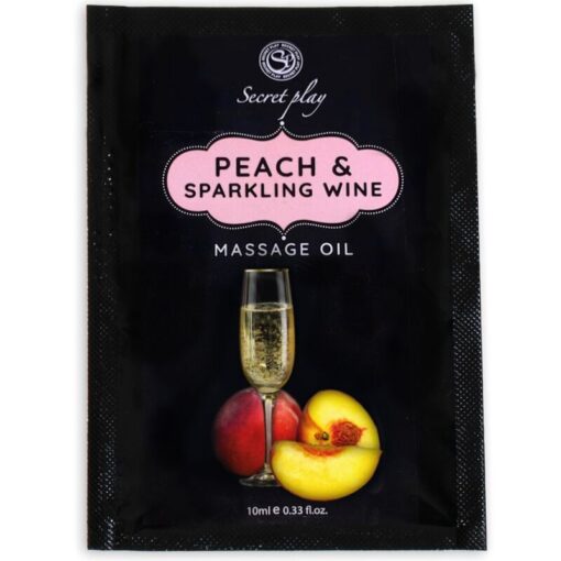 SECRETPLAY – MONODOSIS ACEITE MASAJE MELOCOTÓN Y CAVA 10 ML - intimamenities.com