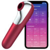 SATISFYER – DUAL LOVE VIBRADOR Y SUCCIONADOR CON AIRE PULSADO ROJO - intimamenities.com