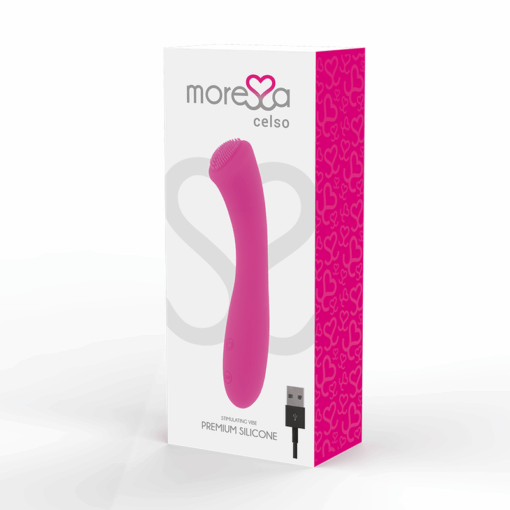 MORESSA – CELSO MASAJEADOR DUO PUNTO G Y SUERO PELVICO PREMIUM SILICONE RECARGABLE - intimamenities.com