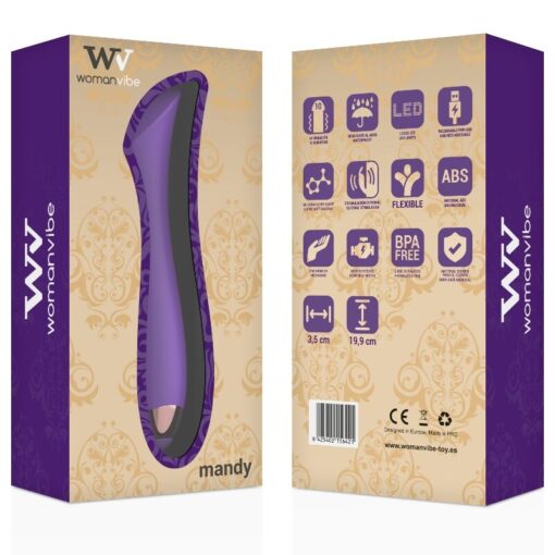 WOMANVIBE – MANDY VIBRADOR RECARGABLE SILICONA PUNTO «K» - intimamenities.com